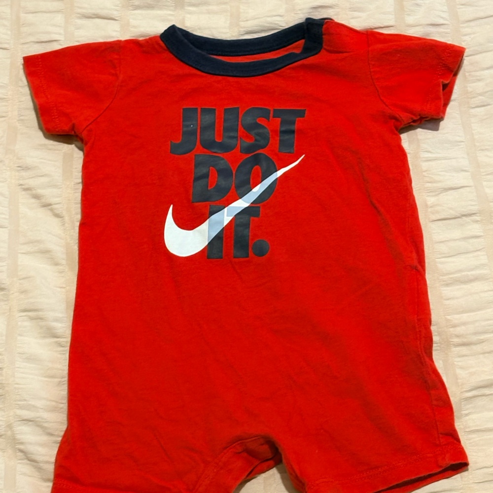 Nike Red and Blue Baby Romper